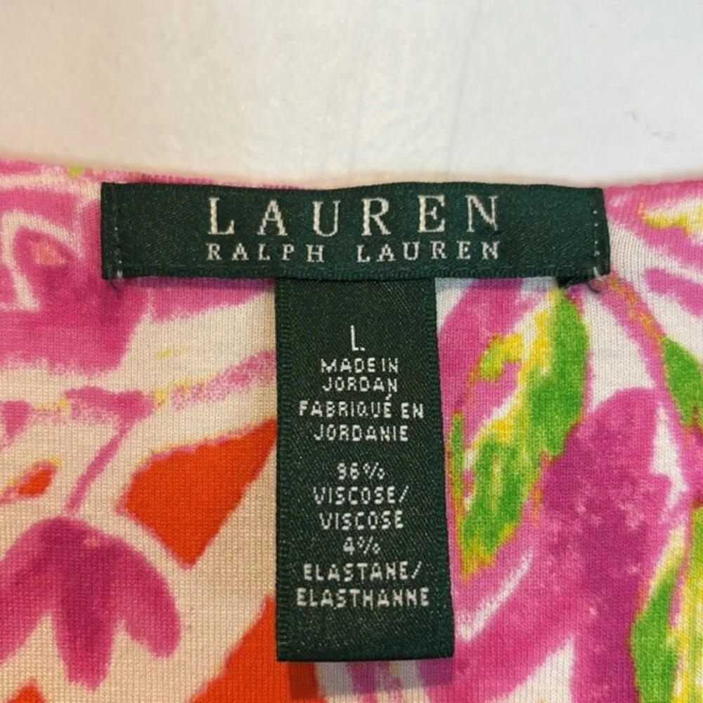 Ralph Lauren Floral Maxi Dress Beachy Colorful Feminine Boho size large - Picture 7 of 8